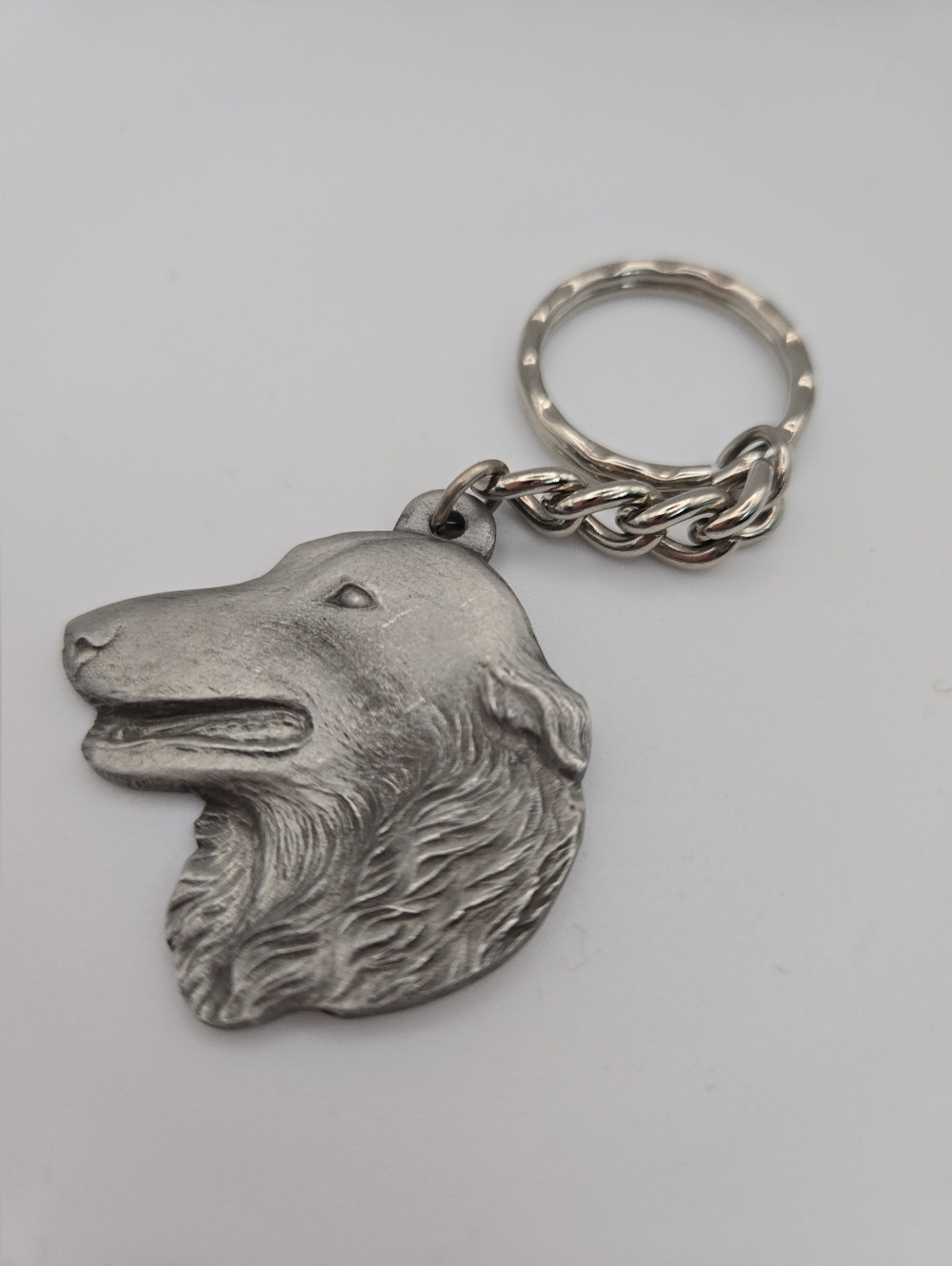 Vintage Borzoi Dog Keychain Rawcliffe Pewter 1982 I Love My Borzoi Key Ring